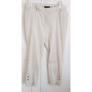 IVANKA TRUMP ANKLE-LENGTH  RIBBED TEXTURE BEIGE PANTS SZ 12